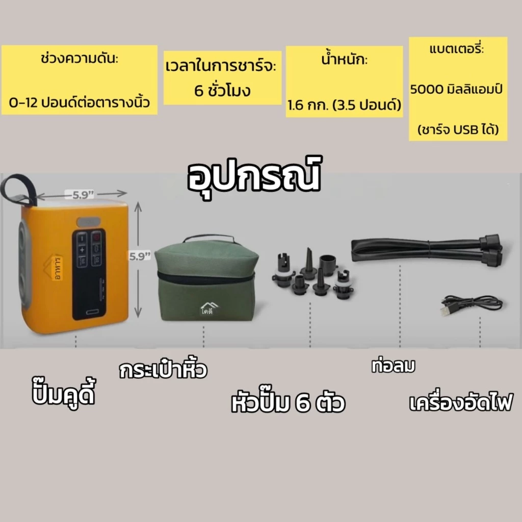 Coody ปั้มลมไฟฟ้า รุ่น GR-133P - Image 5